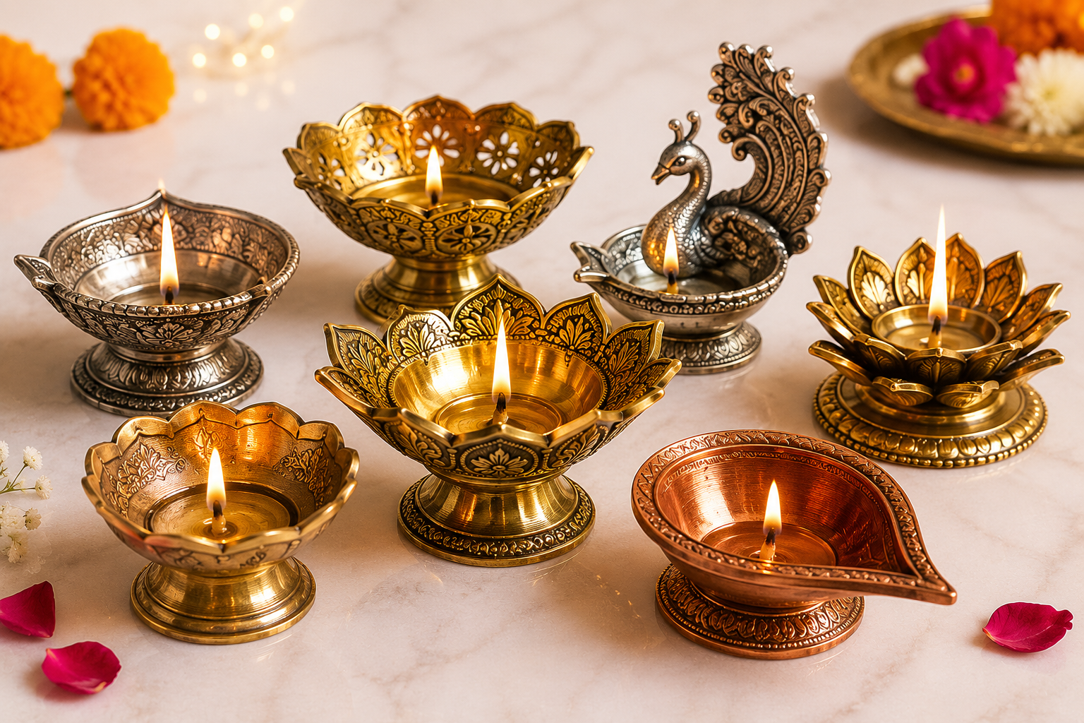 Designer Metal Diyas