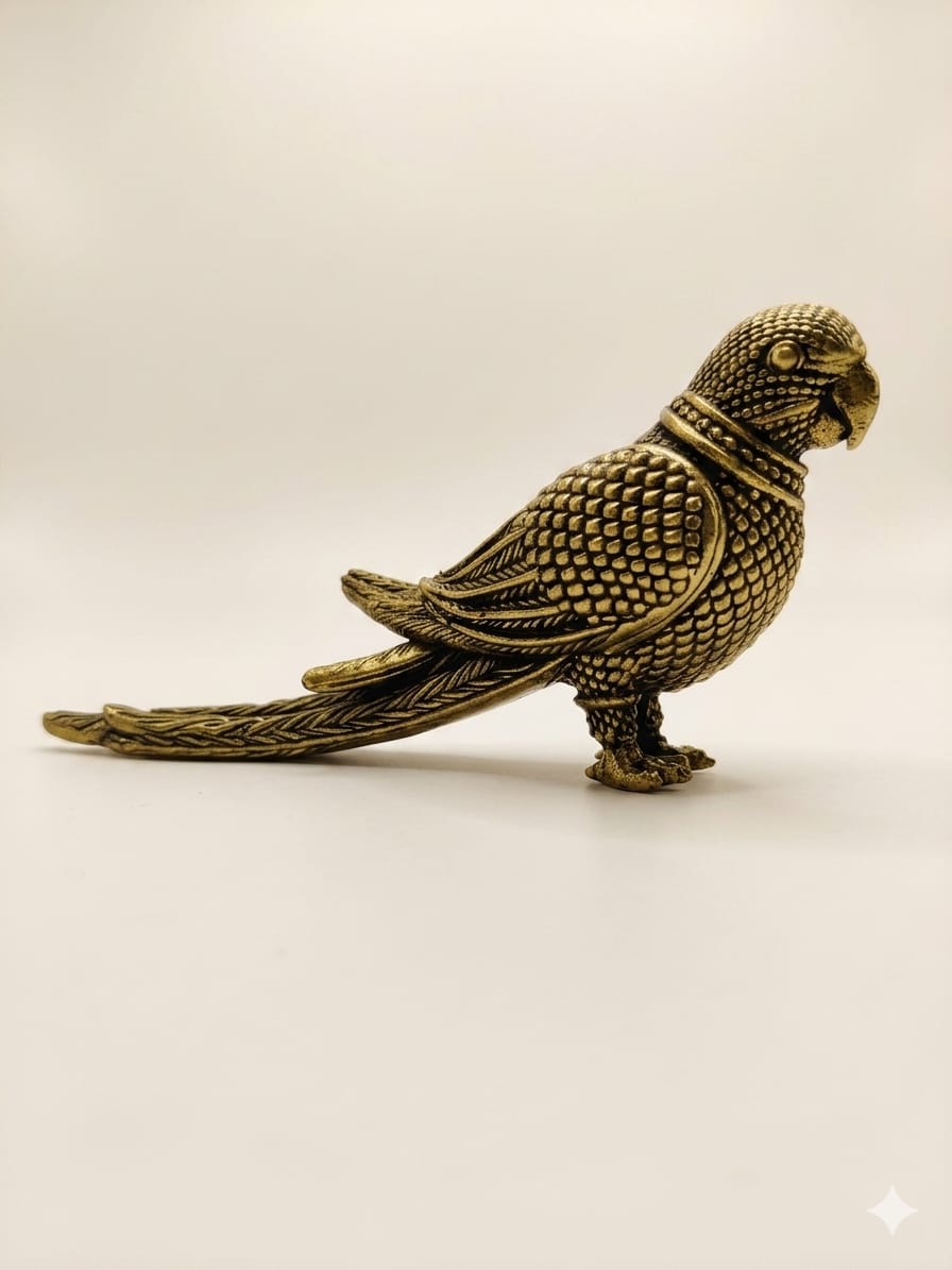 The Royal Shuka Antique Brass Parrot Figurine
