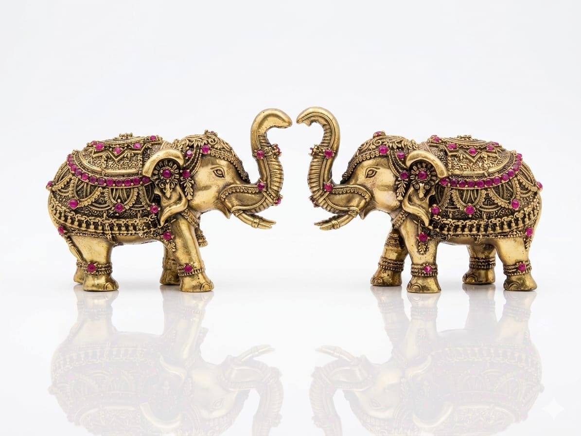 Antique Gold Suvarna Gajraj Statuettes
